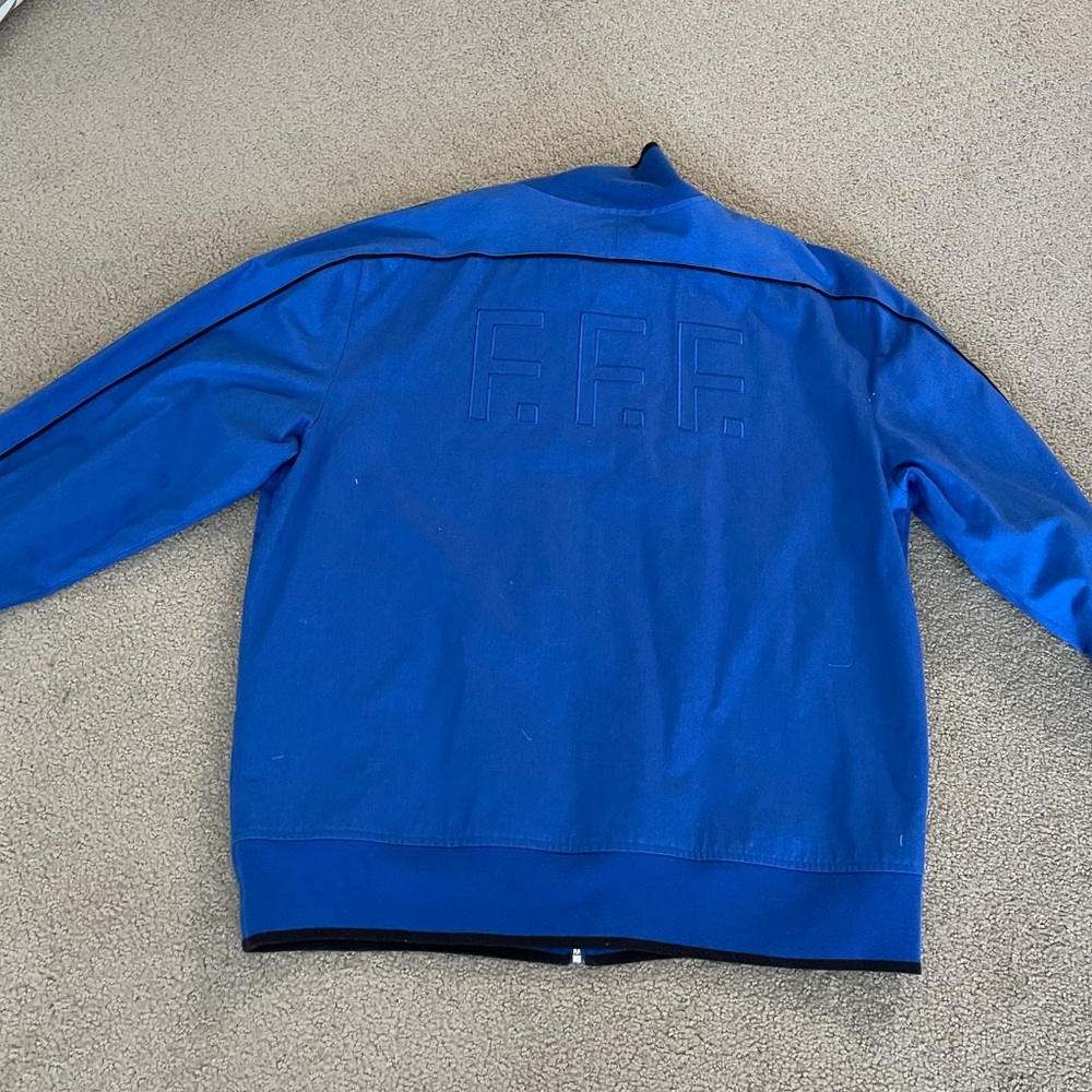 Rare Nike FFF blue jacket with gingham lining XL - Picture 3 of 7